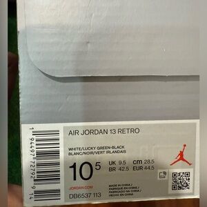 Air Jordan 13 Retro Sneakers white/lucky green-black